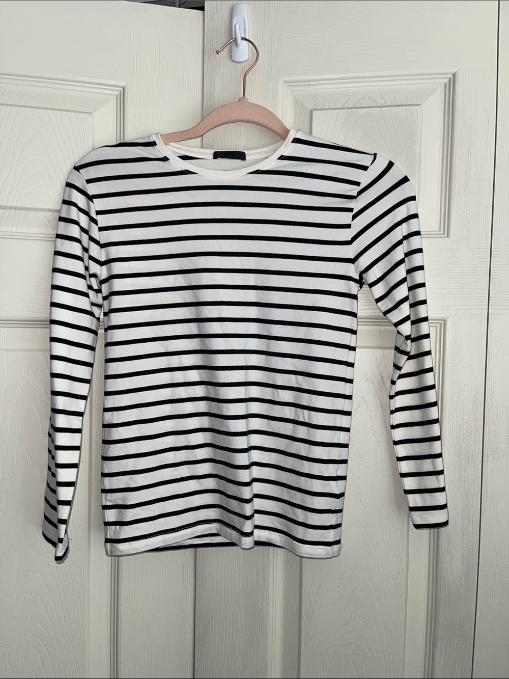 ATM  Women's Classic Black & White Striped Long-Sleeve.  #0315-A